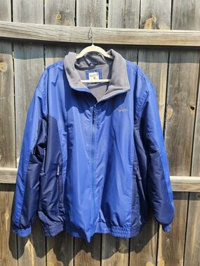 Red Head Fleece Lined Jacket Men 2XL Blue Gray Full Zip Windbreaker Outdoor Coat